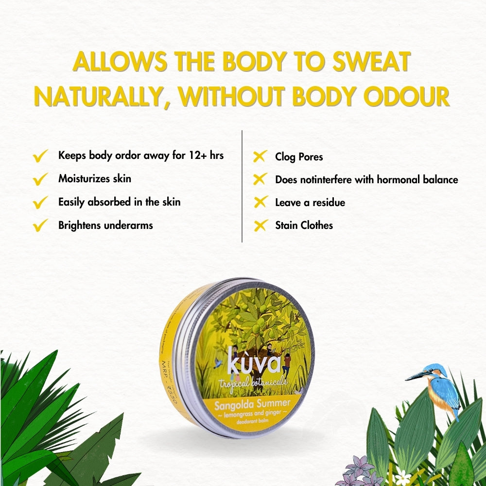 Deodorant Balm - 'Sangolda Summer'  - Lemongrass & Ginger